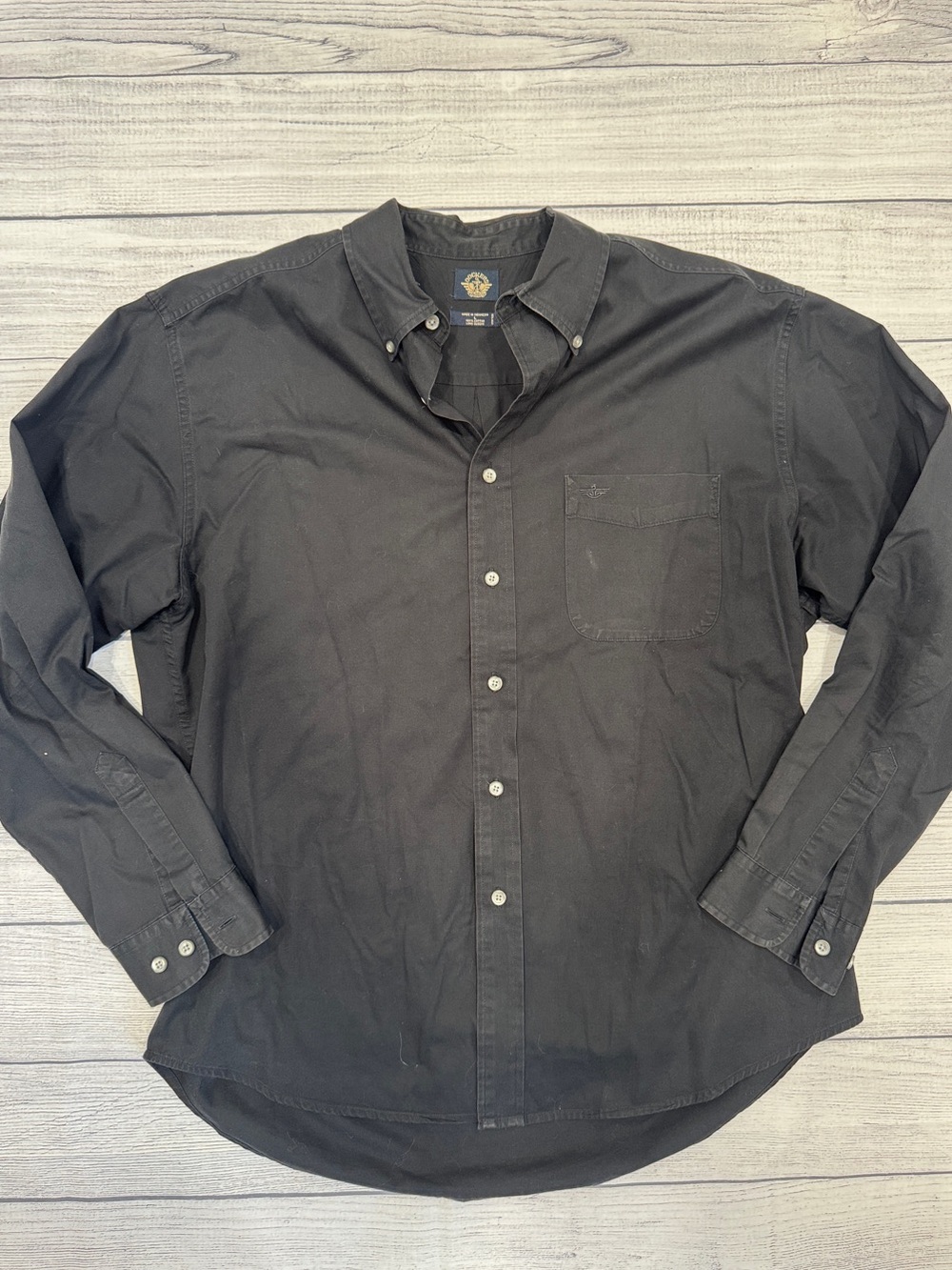 Dockers Black Long-Sleeve Button-Down Shirt